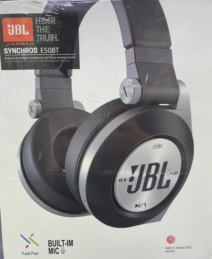 JBL Synchros E50BT Bluetooth Headphones - Deep Bass & Comfort
